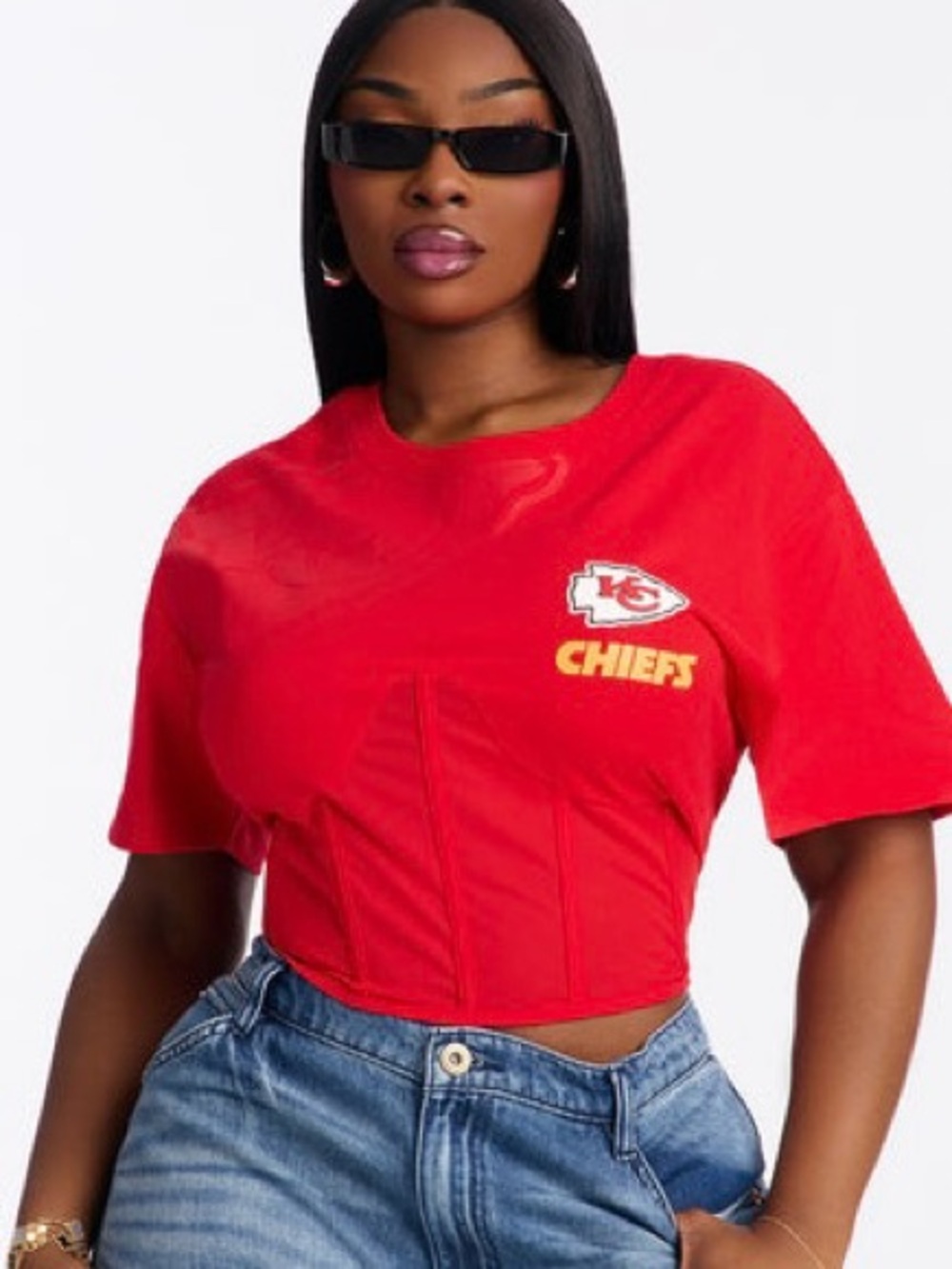 NWT Kansas City Chiefs Women’s Corset Crop Top~Small~Ultra Game~Lace Up Back~$4